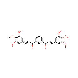 COc1cc(/C=C/C(=O)c2cccc(C(=O)/C=C/c3cc(OC)c(OC)c(OC)c3)c2)cc(OC)c1OC ZINC000169310185