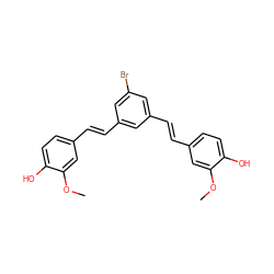 COc1cc(/C=C/c2cc(Br)cc(/C=C/c3ccc(O)c(OC)c3)c2)ccc1O ZINC000028949062