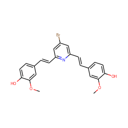 COc1cc(/C=C/c2cc(Br)cc(/C=C/c3ccc(O)c(OC)c3)n2)ccc1O ZINC000028949002