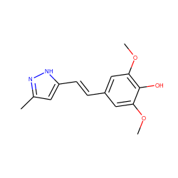 COc1cc(/C=C/c2cc(C)n[nH]2)cc(OC)c1O ZINC000013820013