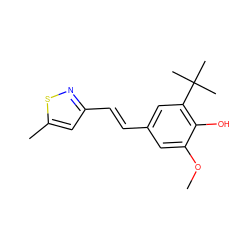 COc1cc(/C=C/c2cc(C)sn2)cc(C(C)(C)C)c1O ZINC000013820029