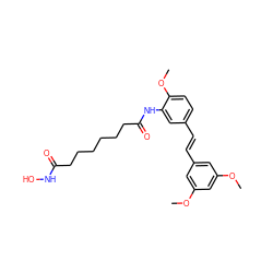 COc1cc(/C=C/c2ccc(OC)c(NC(=O)CCCCCCC(=O)NO)c2)cc(OC)c1 ZINC000299822058