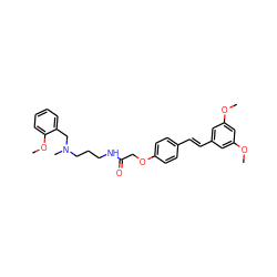 COc1cc(/C=C/c2ccc(OCC(=O)NCCCN(C)Cc3ccccc3OC)cc2)cc(OC)c1 ZINC000653737711