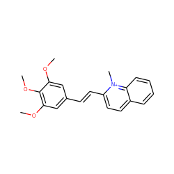 COc1cc(/C=C/c2ccc3ccccc3[n+]2C)cc(OC)c1OC ZINC000004377399