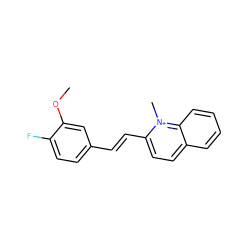 COc1cc(/C=C/c2ccc3ccccc3[n+]2C)ccc1F ZINC000299844688