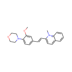 COc1cc(/C=C/c2ccc3ccccc3[n+]2C)ccc1N1CCOCC1 ZINC000299844734