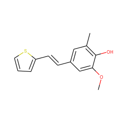 COc1cc(/C=C/c2cccs2)cc(C)c1O ZINC000000010994