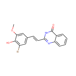 COc1cc(/C=C/c2nc3ccccc3c(=O)[nH]2)cc(Br)c1O ZINC000006618215