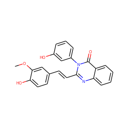 COc1cc(/C=C/c2nc3ccccc3c(=O)n2-c2cccc(O)c2)ccc1O ZINC000004812404