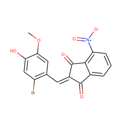 COc1cc(/C=C2/C(=O)c3cccc([N+](=O)[O-])c3C2=O)c(Br)cc1O ZINC000013483005