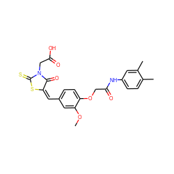 COc1cc(/C=C2/SC(=S)N(CC(=O)O)C2=O)ccc1OCC(=O)Nc1ccc(C)c(C)c1 ZINC000002827489