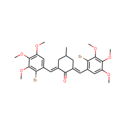 COc1cc(/C=C2\CC(C)C/C(=C\c3cc(OC)c(OC)c(OC)c3Br)C2=O)c(Br)c(OC)c1OC ZINC000653737375