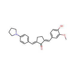 COc1cc(/C=C2\CC/C(=C\c3ccc(N4CCCC4)cc3)C2=O)ccc1O ZINC001772650944