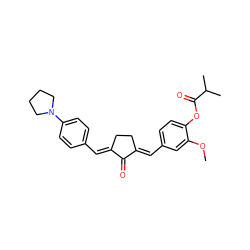 COc1cc(/C=C2\CC/C(=C\c3ccc(N4CCCC4)cc3)C2=O)ccc1OC(=O)C(C)C ZINC001772602485