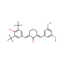 COc1cc(/C=C2\CCC/C(=C\c3cc(C(C)(C)C)c(O)c(C(C)(C)C)c3)C2=O)cc(OC)c1 ZINC000095593702