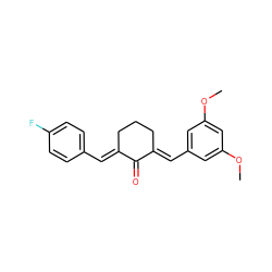 COc1cc(/C=C2\CCC/C(=C\c3ccc(F)cc3)C2=O)cc(OC)c1 ZINC000095594322