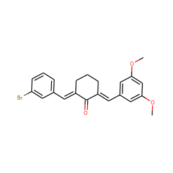 COc1cc(/C=C2\CCC/C(=C\c3cccc(Br)c3)C2=O)cc(OC)c1 ZINC000095596922