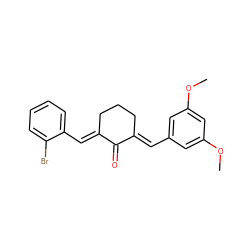 COc1cc(/C=C2\CCC/C(=C\c3ccccc3Br)C2=O)cc(OC)c1 ZINC000095594788