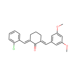 COc1cc(/C=C2\CCC/C(=C\c3ccccc3Cl)C2=O)cc(OC)c1 ZINC000095598080