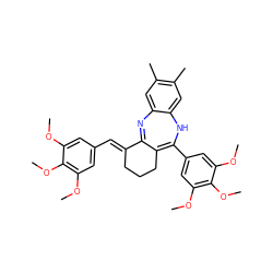 COc1cc(/C=C2\CCCC3=C(c4cc(OC)c(OC)c(OC)c4)Nc4cc(C)c(C)cc4N=C32)cc(OC)c1OC ZINC000103270129