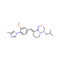 COc1cc(/C=C2\CCCN3C2=NOC[C@@H]3CC(C)C)ccc1-n1cnc(C)c1 ZINC000095574005