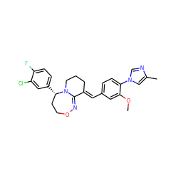 COc1cc(/C=C2\CCCN3C2=NOCC[C@@H]3c2ccc(F)c(Cl)c2)ccc1-n1cnc(C)c1 ZINC000095596267