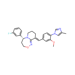 COc1cc(/C=C2\CCCN3C2=NOCC[C@@H]3c2cccc(F)c2)ccc1-n1cnc(C)c1 ZINC000095597913