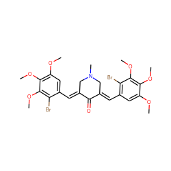 COc1cc(/C=C2\CN(C)C/C(=C\c3cc(OC)c(OC)c(OC)c3Br)C2=O)c(Br)c(OC)c1OC ZINC000653737364