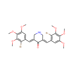 COc1cc(/C=C2\CNC/C(=C\c3cc(OC)c(OC)c(OC)c3Br)C2=O)c(Br)c(OC)c1OC ZINC000653735509