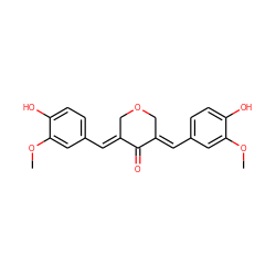 COc1cc(/C=C2\COC/C(=C\c3ccc(O)c(OC)c3)C2=O)ccc1O ZINC000004709879