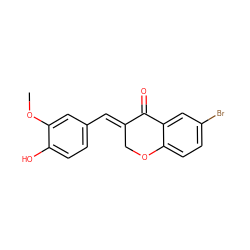 COc1cc(/C=C2\COc3ccc(Br)cc3C2=O)ccc1O ZINC000023609241
