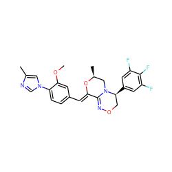 COc1cc(/C=C2\O[C@@H](C)CN3C2=NOC[C@@H]3c2cc(F)c(F)c(F)c2)ccc1-n1cnc(C)c1 ZINC000068205915