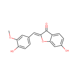 COc1cc(/C=C2\Oc3cc(O)ccc3C2=O)ccc1O ZINC000010215935