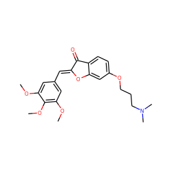 COc1cc(/C=C2\Oc3cc(OCCCN(C)C)ccc3C2=O)cc(OC)c1OC ZINC000299856143