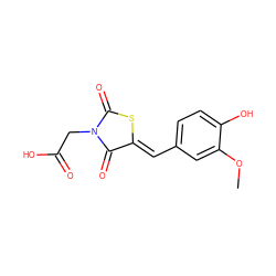 COc1cc(/C=C2\SC(=O)N(CC(=O)O)C2=O)ccc1O ZINC000013758870