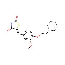 COc1cc(/C=C2\SC(=O)NC2=O)ccc1OCCC1CCCCC1 ZINC000072107265