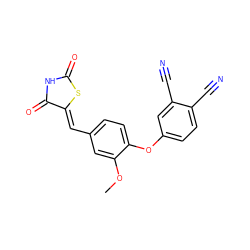 COc1cc(/C=C2\SC(=O)NC2=O)ccc1Oc1ccc(C#N)c(C#N)c1 ZINC000066077933