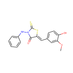 COc1cc(/C=C2\SC(=S)N(Nc3ccccc3)C2=O)ccc1O ZINC000013471822