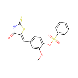COc1cc(/C=C2\SC(=S)NC2=O)ccc1OS(=O)(=O)c1ccccc1 ZINC000012729959