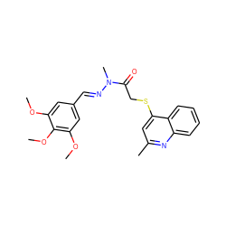 COc1cc(/C=N/N(C)C(=O)CSc2cc(C)nc3ccccc23)cc(OC)c1OC ZINC000072109268