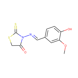 COc1cc(/C=N/N2C(=O)CSC2=S)ccc1O ZINC000000976676