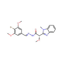 COc1cc(/C=N/NC(=O)[C@@H](OC)c2nc3ccccc3n2C)cc(OC)c1Br ZINC000084687699