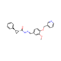 COc1cc(/C=N/NC(=O)[C@@H]2C[C@H]2c2ccccc2)ccc1OCc1cccnc1 ZINC000115597481