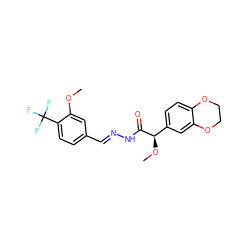 COc1cc(/C=N/NC(=O)[C@H](OC)c2ccc3c(c2)OCCO3)ccc1C(F)(F)F ZINC000084671613