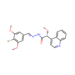 COc1cc(/C=N/NC(=O)[C@H](OC)c2ccnc3ccccc23)cc(OC)c1Br ZINC000084726729