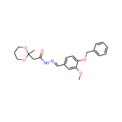 COc1cc(/C=N/NC(=O)CC2(C)OCCCO2)ccc1OCc1ccccc1 ZINC000004832041