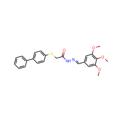 COc1cc(/C=N/NC(=O)CSc2ccc(-c3ccccc3)cc2)cc(OC)c1OC ZINC000072111150