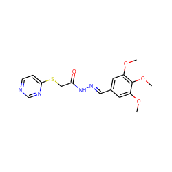 COc1cc(/C=N/NC(=O)CSc2ccncn2)cc(OC)c1OC ZINC000072110425