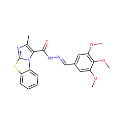 COc1cc(/C=N/NC(=O)c2c(C)nc3sc4ccccc4n23)cc(OC)c1OC ZINC000653813166