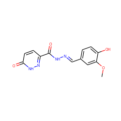 COc1cc(/C=N/NC(=O)c2ccc(=O)[nH]n2)ccc1O ZINC000008830068